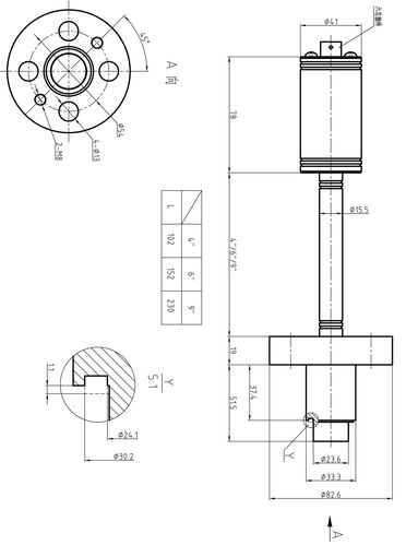 法兰型熔体压力传感器产品尺寸图